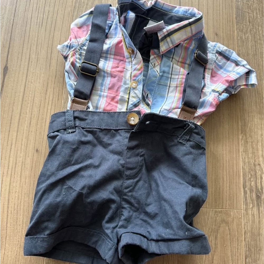 Tommy Bahama Plaid Shirt and Navy Shorts One Piece